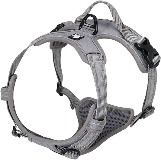 Adjustable Reflective No-Pull Dog Harness - Gray Comfort Control Vest, Size XL
