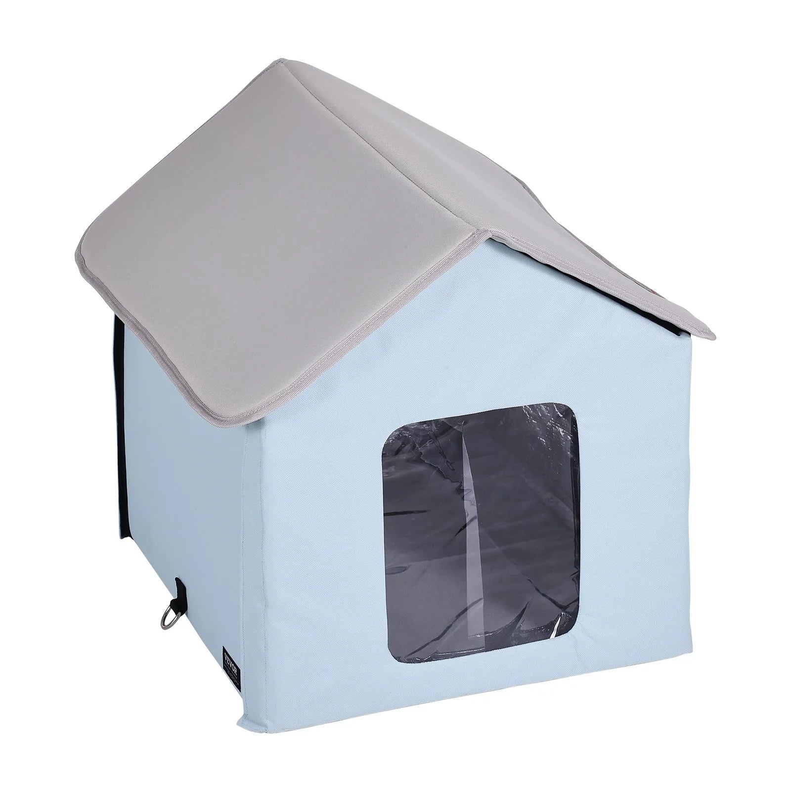 VEVOR Portable Heated Cat Shelter with Heating Pad - Compact Blue Design