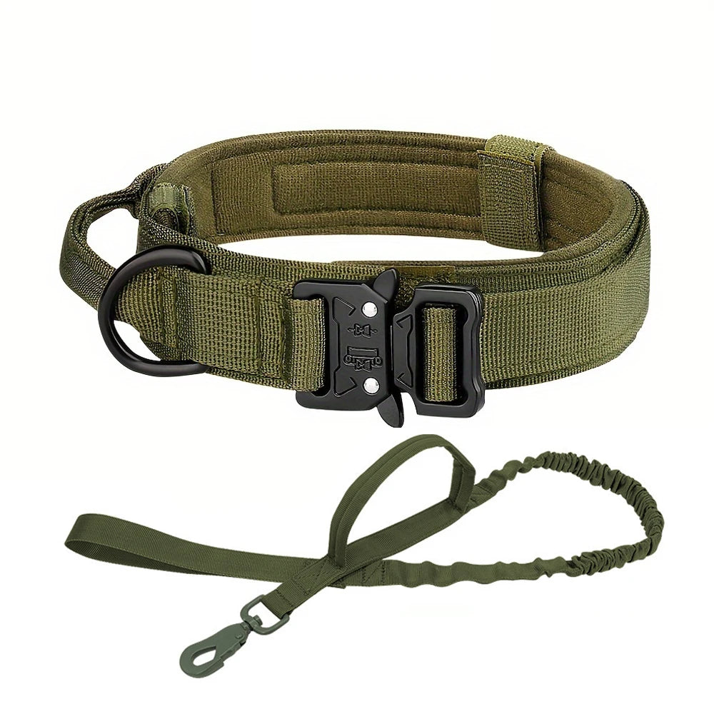 Premium Adjustable Tactical Dog Training Collar and Leash Set with Control Handle for All Dog Sizes