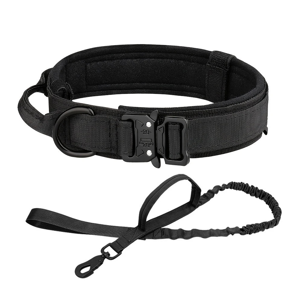Premium Adjustable Tactical Dog Training Collar and Leash Set with Control Handle for All Dog Sizes