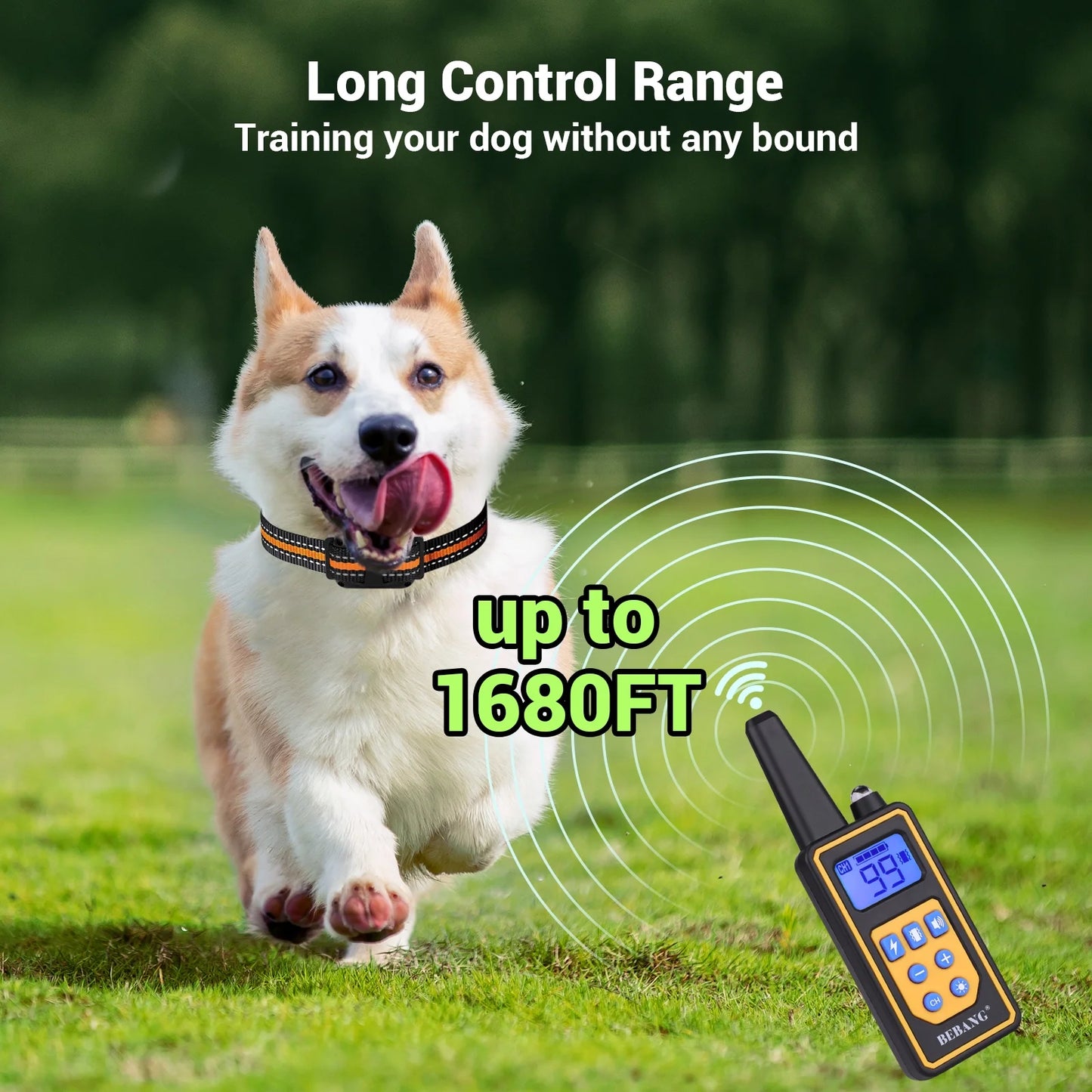 2600FT Remote Dog Training Collar - Waterproof, Rechargeable, and Versatile Training Modes for Dogs of All Sizes