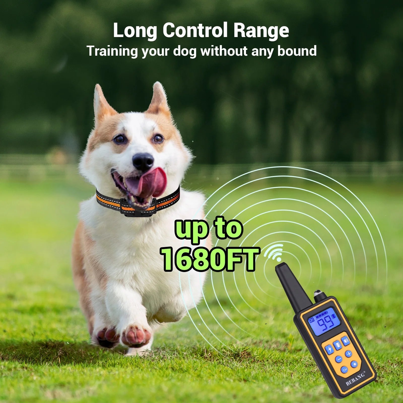 2600FT Remote Dog Training Collar - Waterproof, Rechargeable, and Versatile Training Modes for Dogs of All Sizes