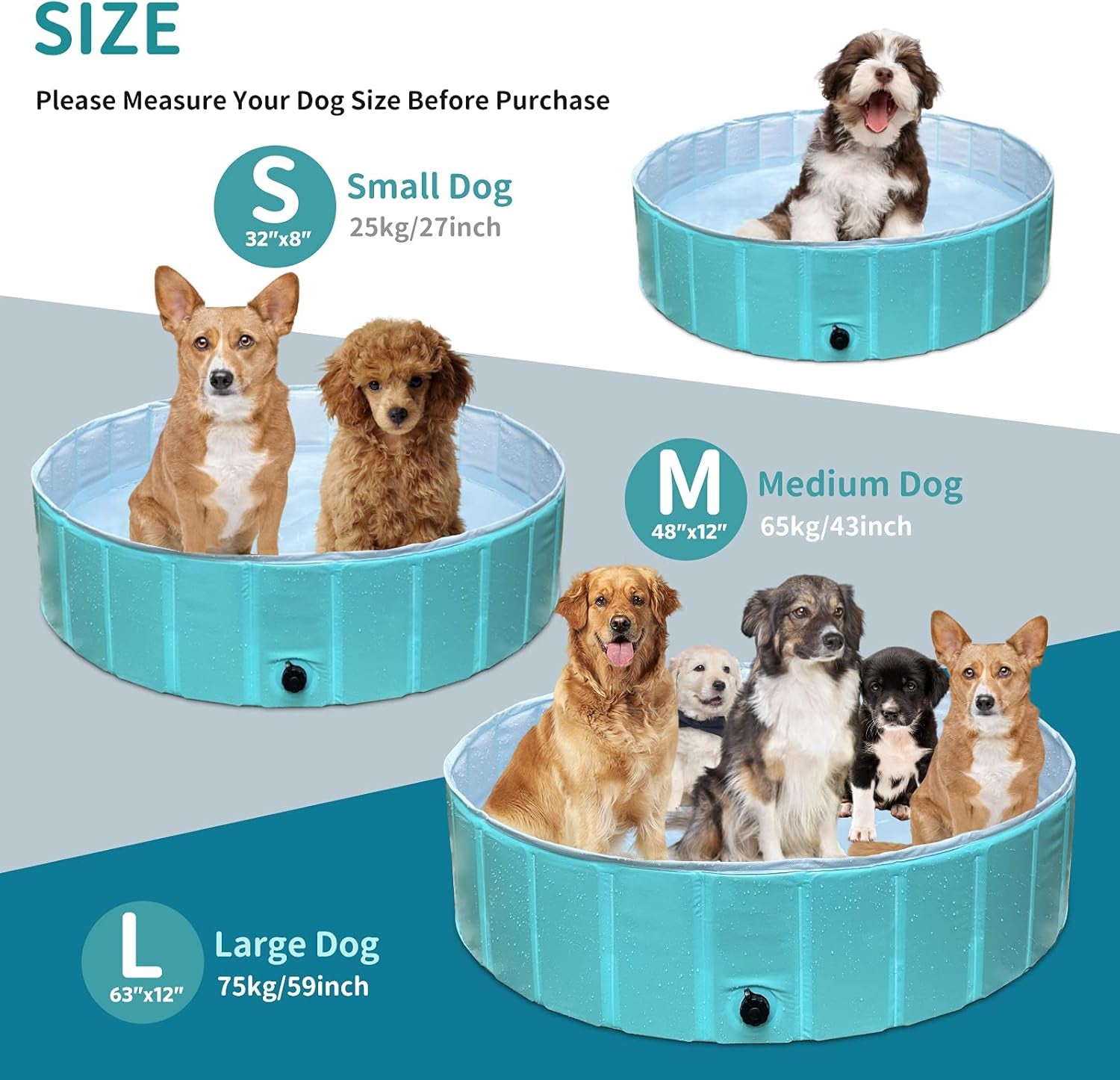 Portable Dog Pool - PVC Kiddie Pool for Pets and Kids, Ideal for Outdoor Swimming and Bathing