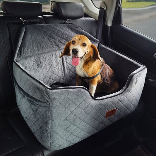 VEVOR Medium to Large Dog Car Seat Booster - Gray, Supports Pets Up to 55 lbs
