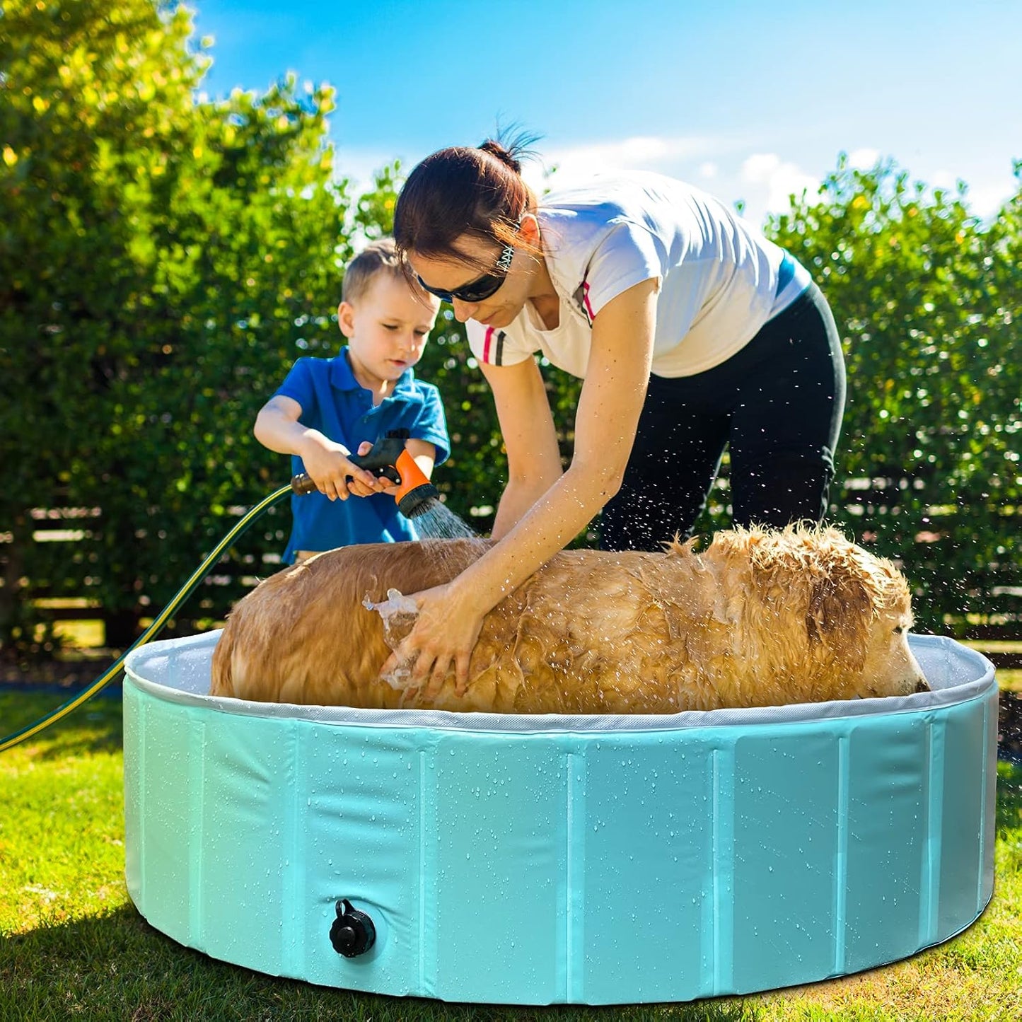 Portable Dog Pool - PVC Kiddie Pool for Pets and Kids, Ideal for Outdoor Swimming and Bathing
