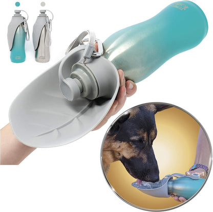 Premium Stainless Steel Portable Dog Water Bottle - 20 OZ Leak-Proof Design for Outdoor Adventures and Travel, BPA-Free
