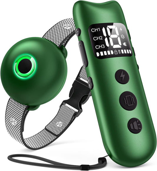 Advanced Rechargeable Dog Training Collar with Remote Control - 2600FT Range, Beep, Vibration, Static Shock, and Safety Lock for All Dog Sizes
