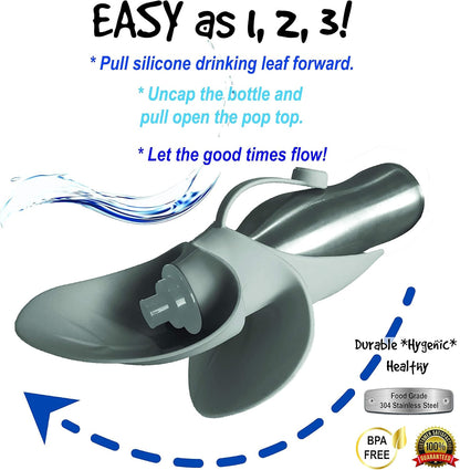 Premium Stainless Steel Portable Dog Water Bottle - 20 OZ Leak-Proof Design for Outdoor Adventures and Travel, BPA-Free