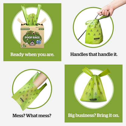 Pogi's Extra-Thick Leak-Proof Dog Waste Bags with Easy-Tie Handles – 900 Count of Fresh Scented Convenience for All Dog Sizes