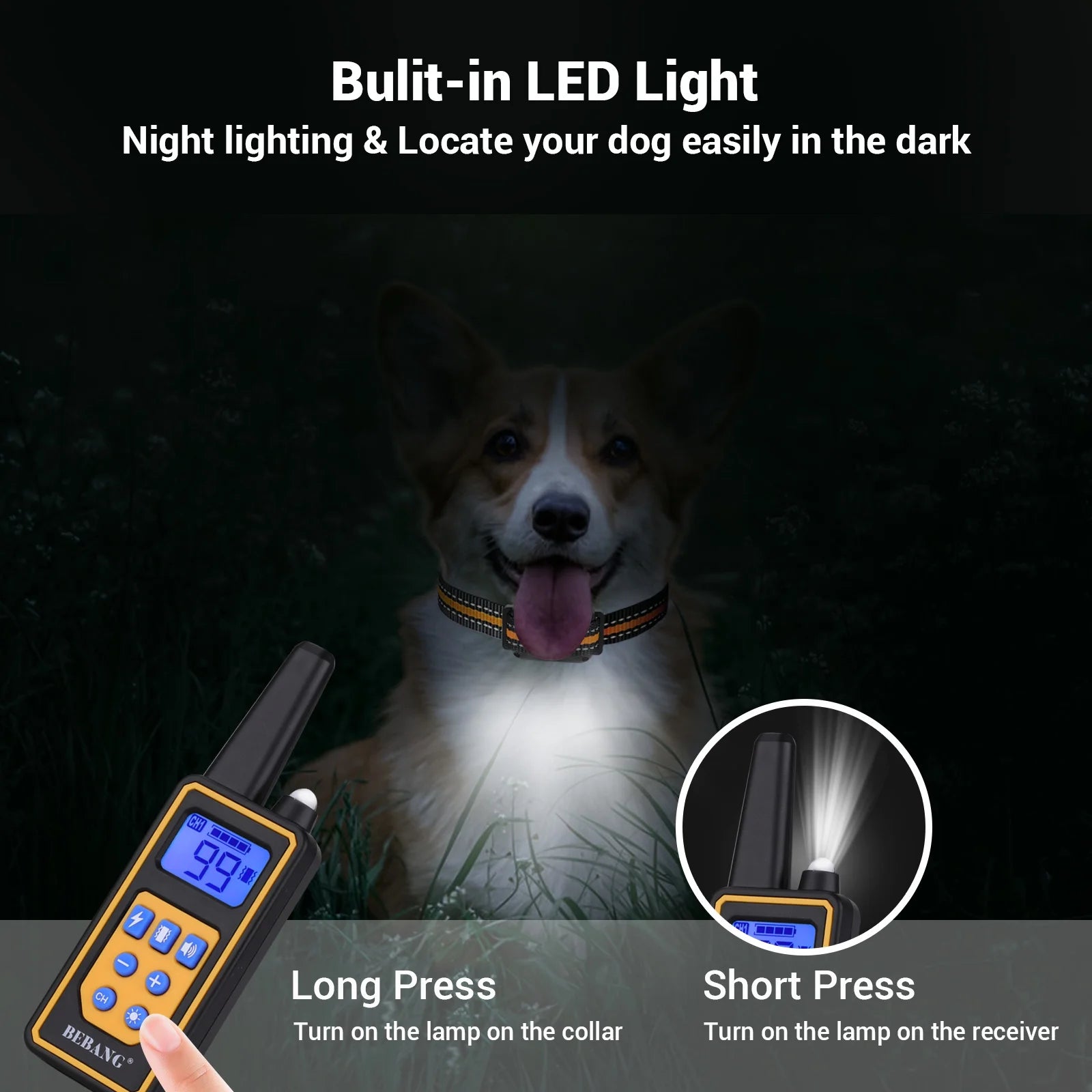2600FT Remote Dog Training Collar - Waterproof, Rechargeable, and Versatile Training Modes for Dogs of All Sizes