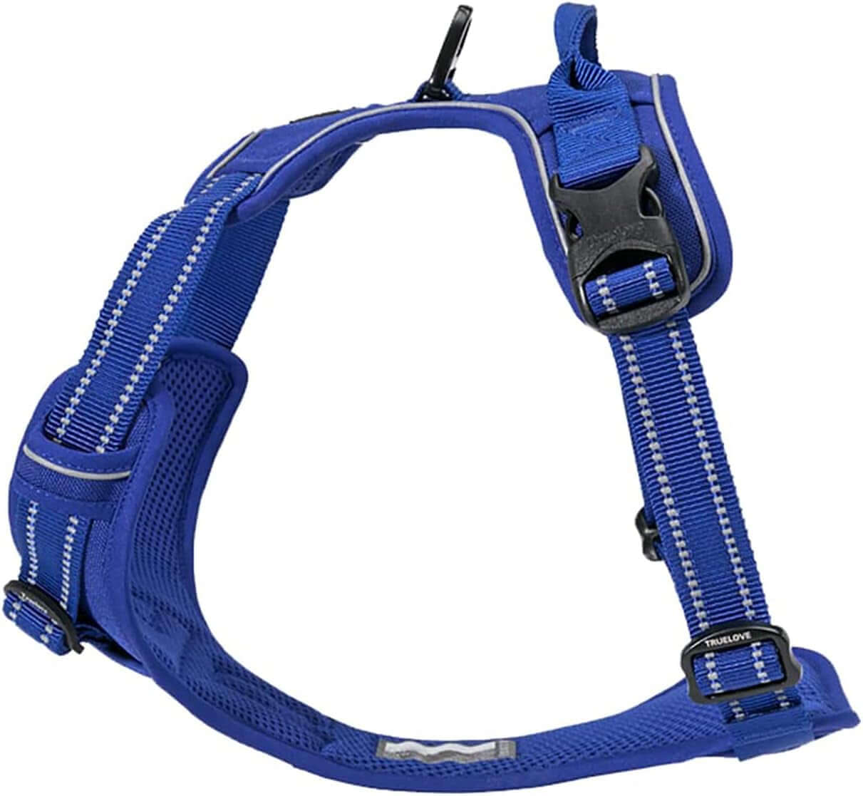 Truelove TLH5651 Adjustable No-Pull Dog Harness with Reflective Vest for Enhanced Control and Comfort - Royal Blue, Medium Size