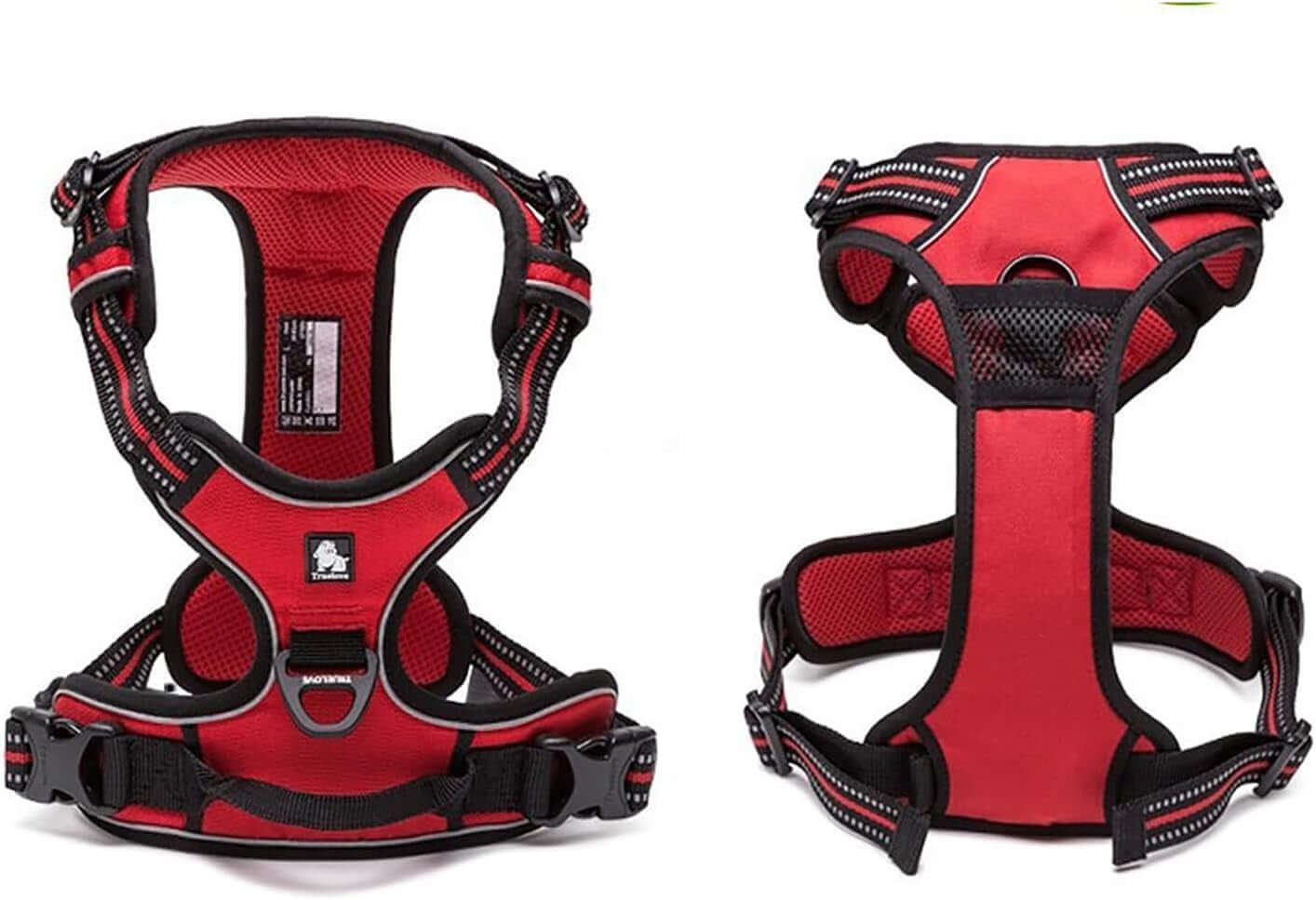 Adjustable Reflective No-Pull Dog Harness - Comfortable Control Vest in Vibrant Colors (Model TLH5651, Red, XL)