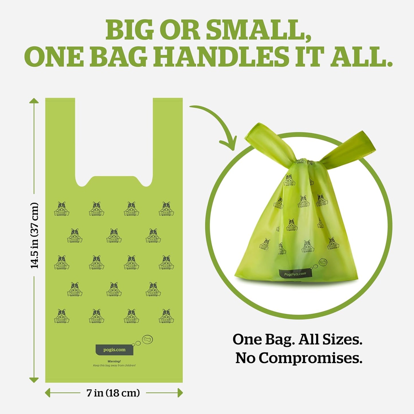 Pogi's Extra-Thick Leak-Proof Dog Waste Bags with Easy-Tie Handles – 900 Count of Fresh Scented Convenience for All Dog Sizes