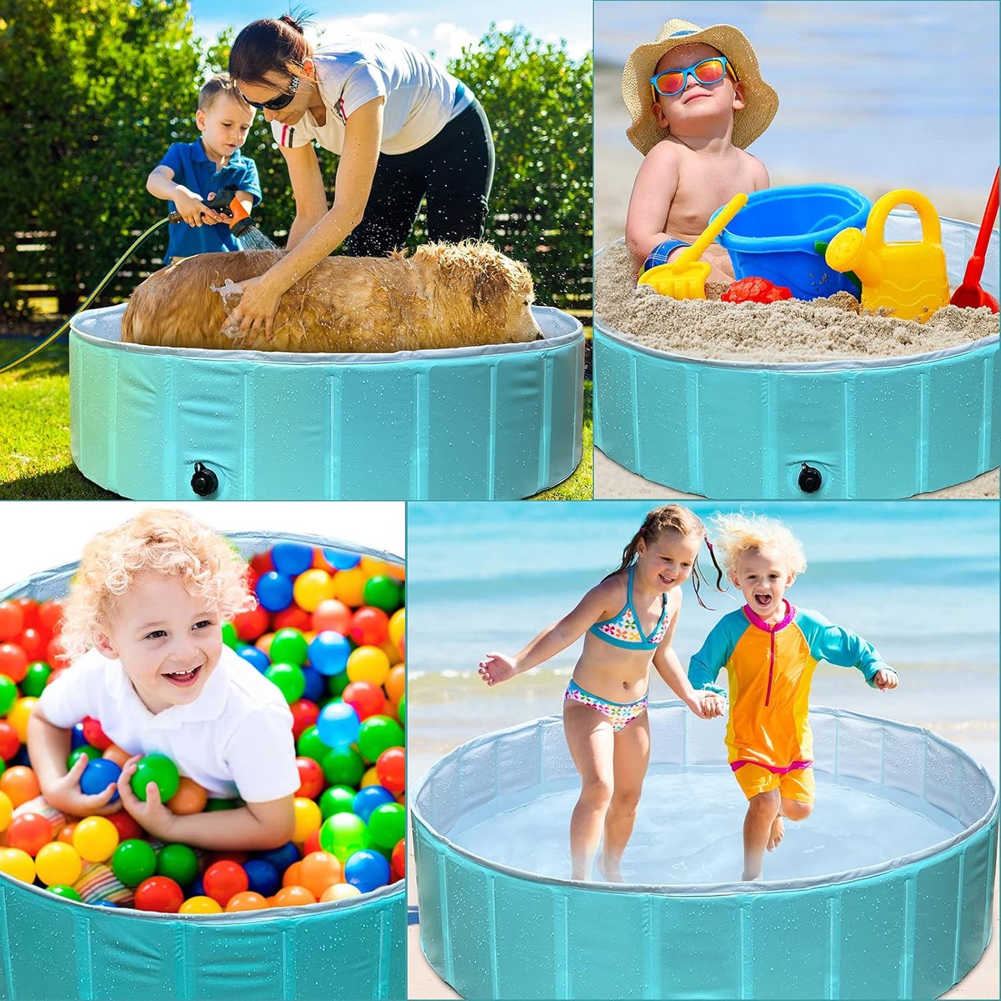 Portable Dog Pool - PVC Kiddie Pool for Pets and Kids, Ideal for Outdoor Swimming and Bathing