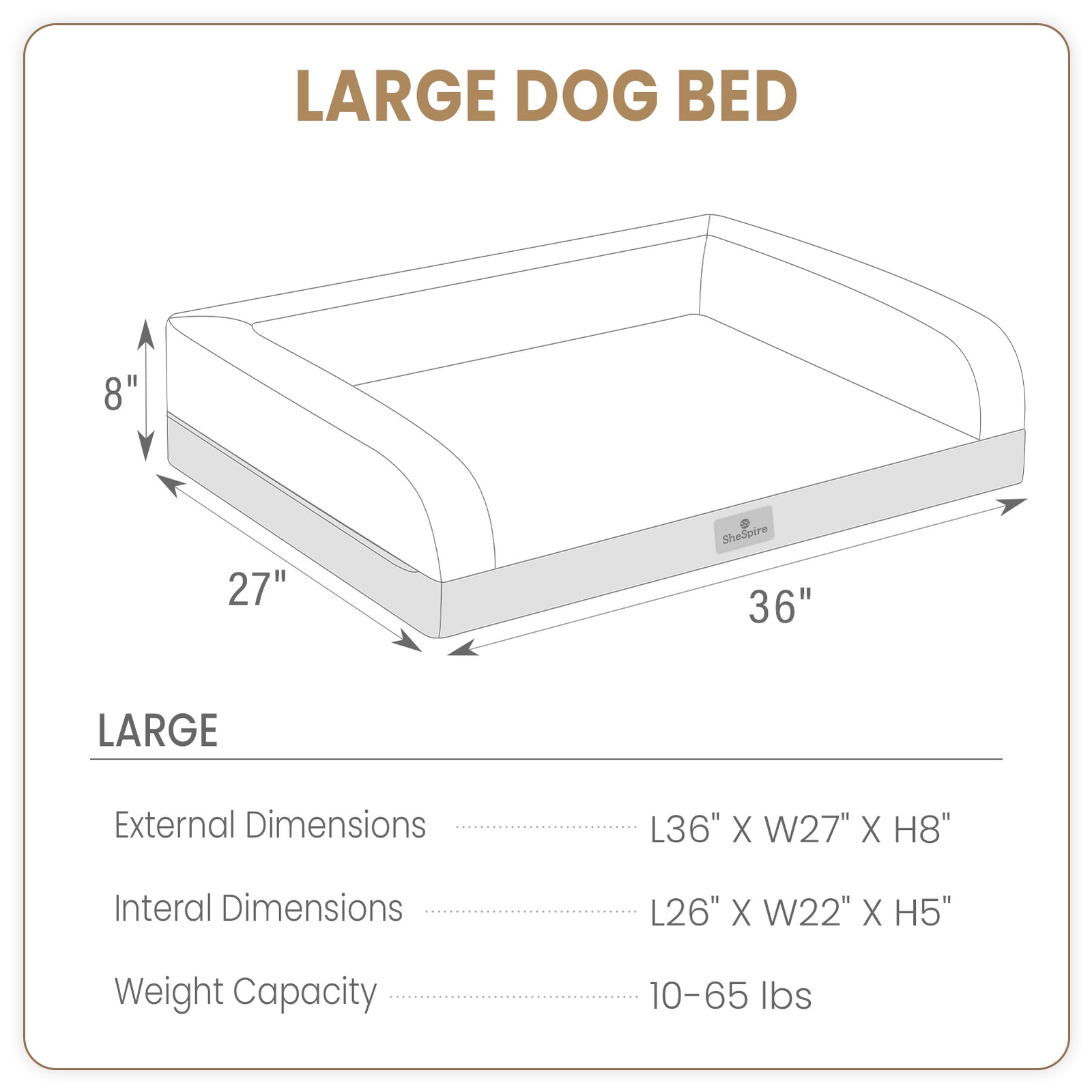Elevate Your Pet's Comfort with the Gray Orthopedic Memory Foam Bolster Dog Bed - Perfect for Large Dogs